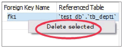 删除数据表的外键